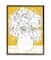 Stupell Industries Peony Sketch Bouquet Contrasted Distressed Yellow Framed Wall Art